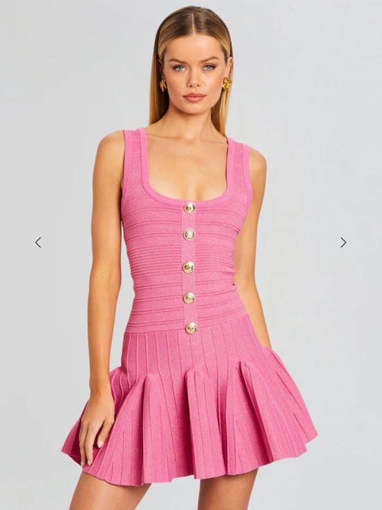 Retrofete Dresses & Skirts - New Retrofete Mini Dress Pink Gold Brooke Metallic Bandage Knit Medium